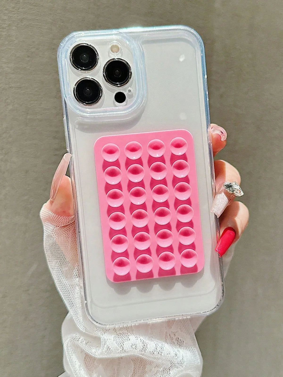 Silicone Suction Pad Phone Holder Self-Adhesive Rubber Mat 8x5.5cm