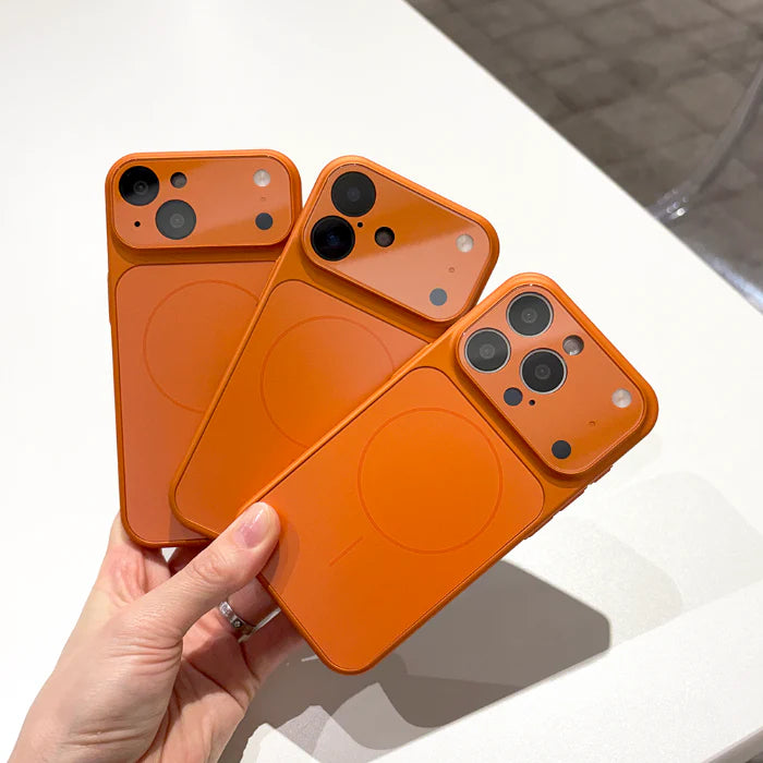 Original AG Glass Converter Case HIGH Quality Cosmic Orange, Silver & Black | Magsafe Supported