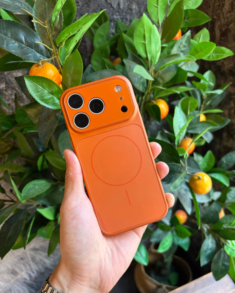 Original AG Glass Converter Case HIGH Quality Cosmic Orange, Silver & Black | Magsafe Supported