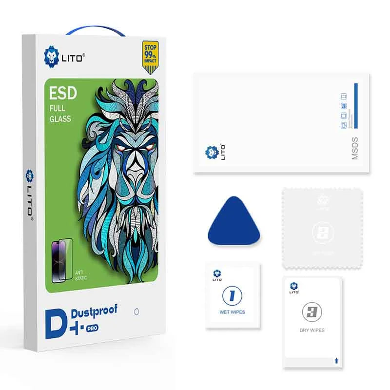 Wholesale Lito D+ Pro dust proof Tempered Glass Screen Protector For iPhone Models